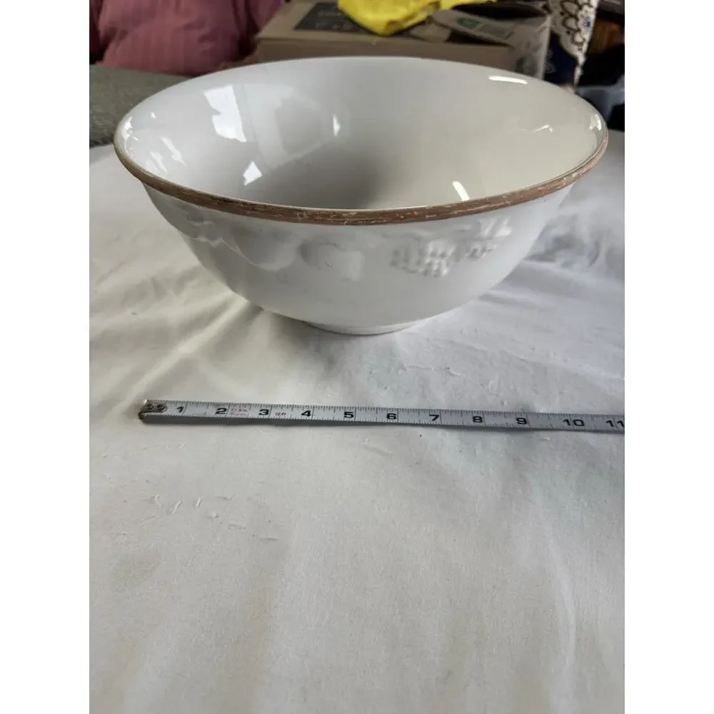 Vintage Antica Fornance White Ceramic Bowl Dish Made in Italy (10 1/2